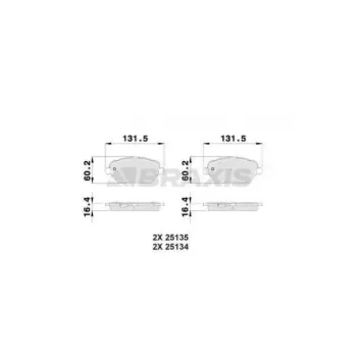 On Fren Balatasi Courier 14> B-Max 12> Fiesta 13> | BRAXIS AB0025 | OEM AY11 2K021 CA 1860476