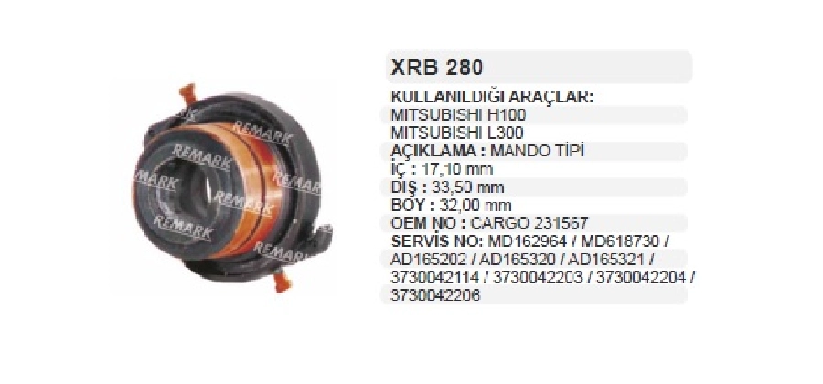 Rotor Bakırı Büyük Bakalitli - Hyundai H100, Mitsubishi L300 | OEM XRB280