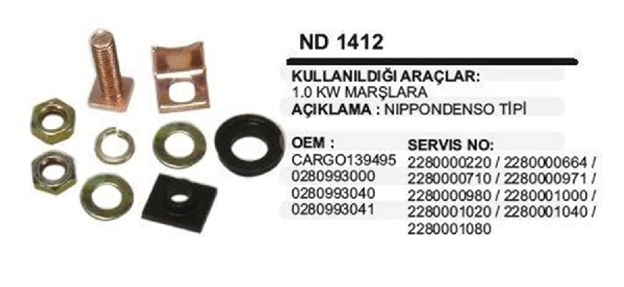 Marş Otom. Tm. Takım Komatsu-Mazda Tek Kulak Eksı | OEM ND1412