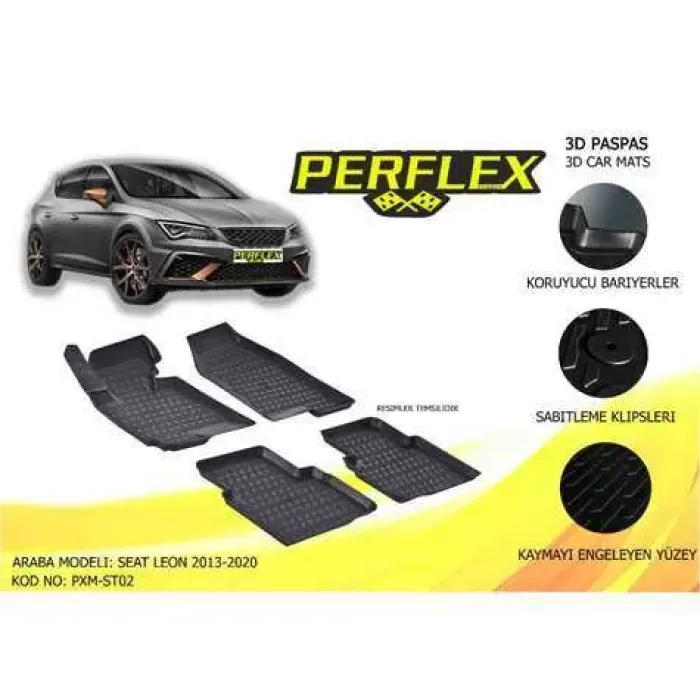 Paspas 3D Havuzlu 10-Mat Leon 2013-2020 | PERFLEX PXM-ST02
