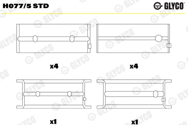Ana Yatak Std Opel Vectra 2.0 - 2.2 Dti X20DTH, X22DTH | GLYCO FH0775STD | OEM 90 529 727 90 502 948 90 502 947 90 502 941 90 502 940 90 502 927 90 502 926 H077/5 STD MB5742SI