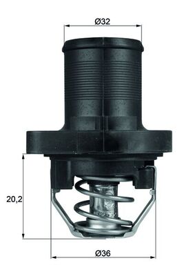 Termostat (89°) P206 P307 C4 ET3J4 (1,4 16V) TU5JP4 (1,6 16V) Partner 2 Berlingo 2 Saxo P206+ (T3E) P206 Xsara TU3A TU3JP (1,4 8V) | MAHLE TI4789 | OEM 1336Q1