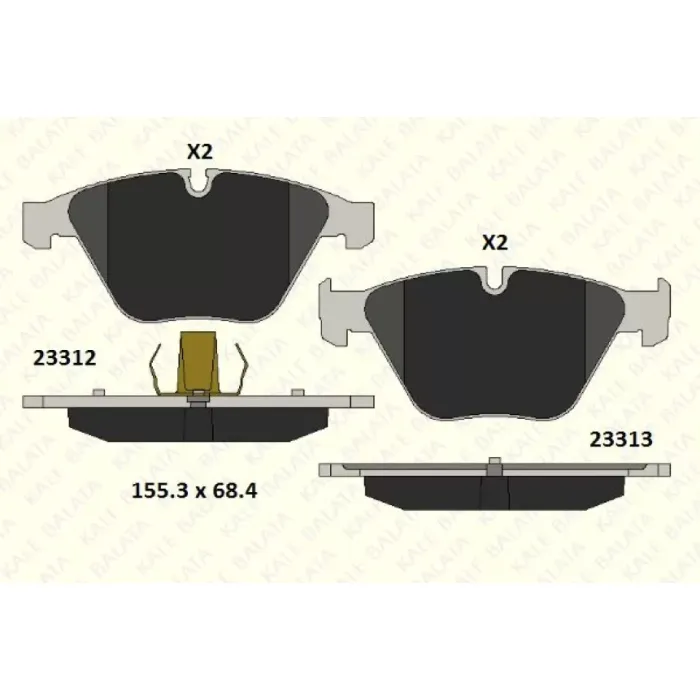 Fren Balatasi On BMW E90 E91 E92 E93 E84 | KALE B 23312 203 05 MSH | OEM 34116794917