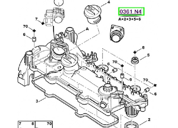 Kulbutor Kapağı P206 P307 P1007 C2 C3 C3 2 Xsara 2 C3 Pluriel DV4TD (1,4HDI 8V) Fiesta-Fusion 1,4 Tdci 02>08 | MOTIVE VC8018 | OEM 2S6Q 6P036 AB 0361.N4