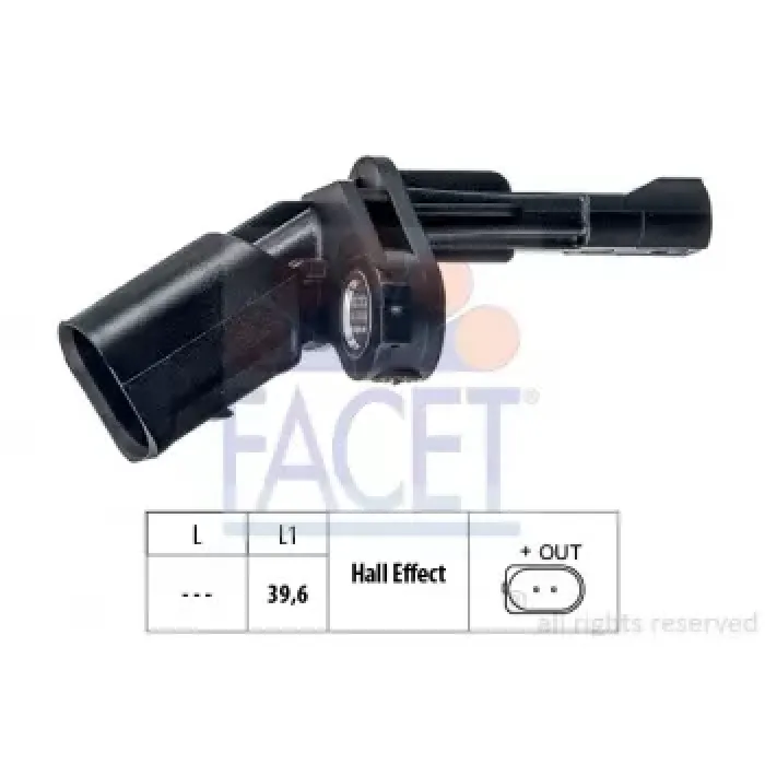 ABS Sensoru Arka Sol Passat 11>15 Cc 09>12 Tiguan 12> Touran 11>15 Q3 12>14 Sharan Alhambra 11>16 | FACET 21.0175 | OEM 1K0927807A WHT003859A WHT003859B