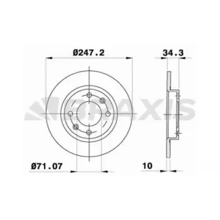 Arka Fren Disk Aynasi P405 1.6 1.9 1.8T (89 92) P405 II 1.8 2.0 2.0 16V (92 95) / (247X10X9) | BRAXIS AE0697 | OEM 4246.G9