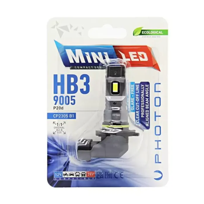 Mini HB3 9005 12V-24V Compact Led (Tekli Blister) | PHOTON CP2305 B1