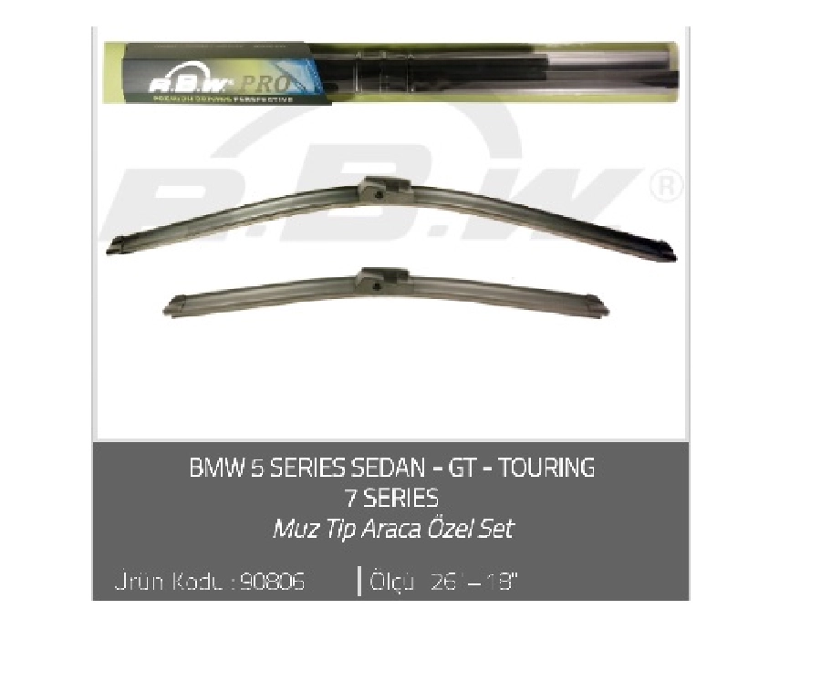 Silgi Paleti (2 Adet) 650 ve 450mm Muz - BMW: 5 Series Sedan [F10] (2010) 5 Series Gt [F07] (2009) | OEM 90806