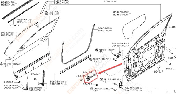 Kapi Gergisi On Kadjar | KITATECH 1791 | OEM 804304EA0A