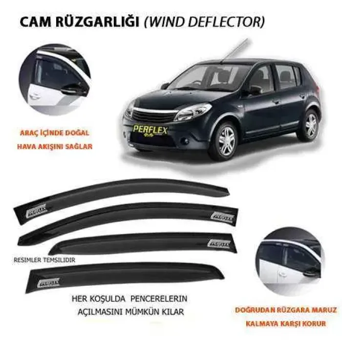 Cam Ruzgarligi Classic Tip 4 Parça Sandero 2012-2020 | PERFLEX PA4-DC06 | OEM 99