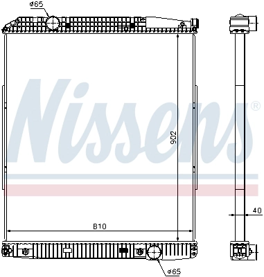 Motor Su Radyatoru Cercevesiz Mercedes Actros 96- | NISSENS 626530 | OEM 9425000703 9425001003 9425001603