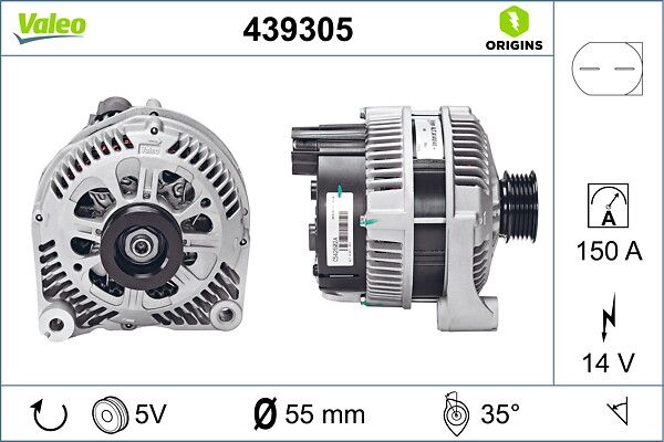 Alternator 12V 150A Bmw N46 M47 M57 E46 E39 | VALEO 439305 | OEM 12317788247 12317788247 12317788222 12317788222