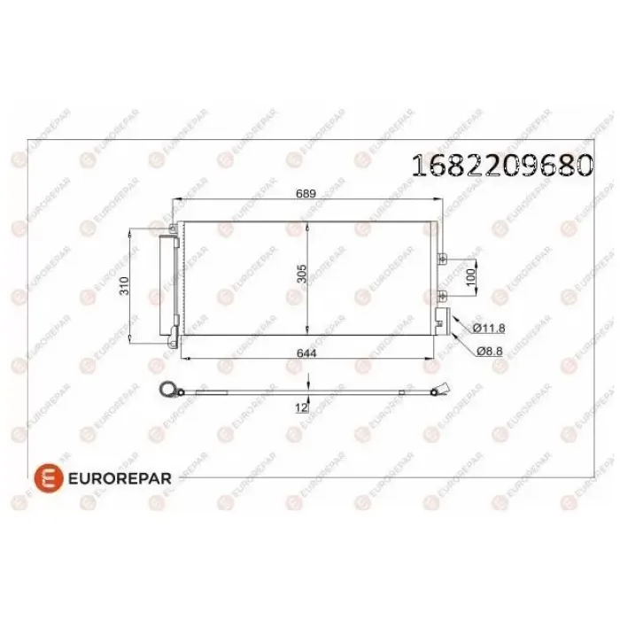 Klima Radyatoru Linea 1.3JTD (1 Sira Alb) | EUROREPAR 1682209680 | OEM 51785227