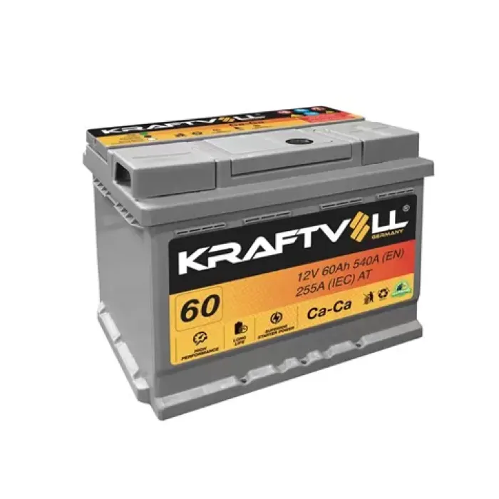 Aku 12V 60 Ah LB2 (242×175×175) Tam Kapali Alçak | KRAFTVOLL 18010006 | OEM 55176575