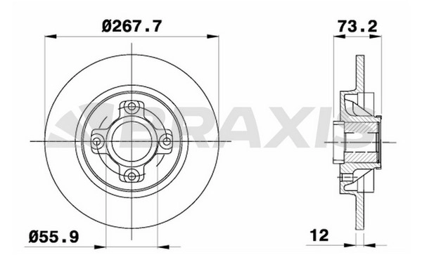 Arka Fren Disk Aynasi Rulmanli Poryal Partner Tepe Berlingo III P308 P5008 P3008 08> C4 | BRAXIS AD0056 | OEM 4249.46