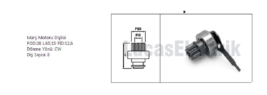 Marş Dişlisi 8D - Marelli Tipi Nissan Datsun-Prımera-Berlına 2.0 | OEM SDR5013