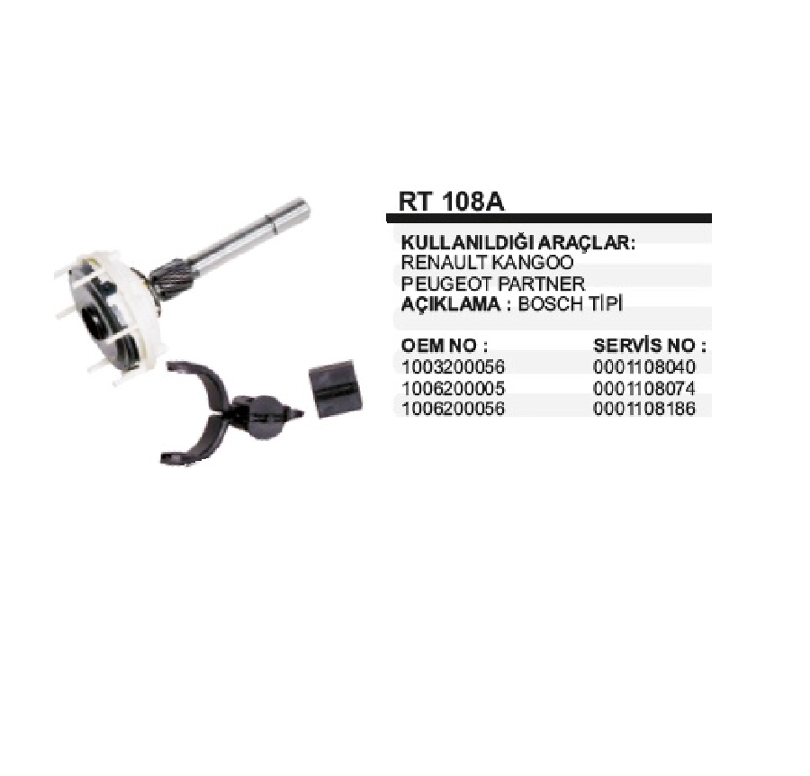 Bosch108 Seri Kango, Partner Redık Takım | OEM RT108A