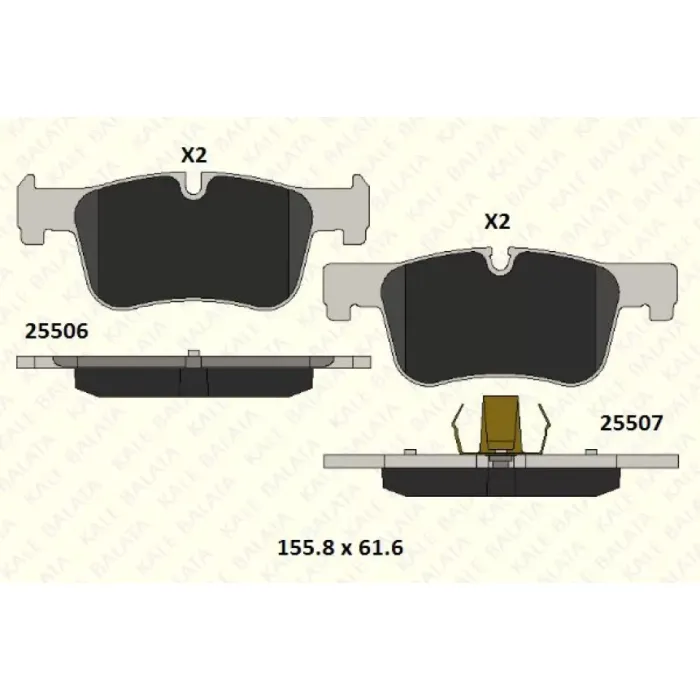 Fren Balatasi On BMW F20 F21 F30 F31 F32 F33 F36 | KALE B 25506 182 05 MSH | OEM 34116850568 34116874331