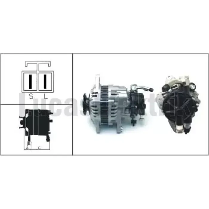 Alternator 12V 90A 5,P Mitsubishi Pajero 2 2500 4WD | LUCAS LEA0645 | OEM A003T08183 A3T07483 MD160671