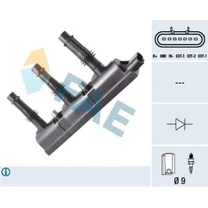 Atesleme Bobini A12XEP Corsa D | FAE 80258 | OEM 1208095