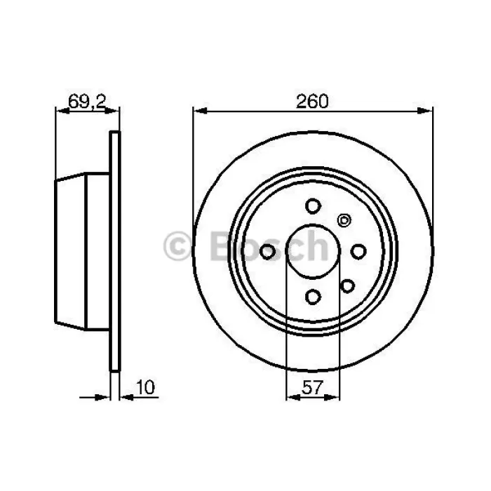 Arka Fren Diski (4 Bijon) Vectra A Astra F | BOSCH 0986478086 | OEM 569206 569206 569119 569119