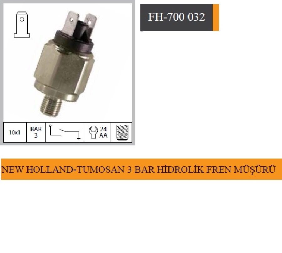 New Holland -Tümosan 3.BAR Hidrolik Fren Müşürü | OEM FH-700032