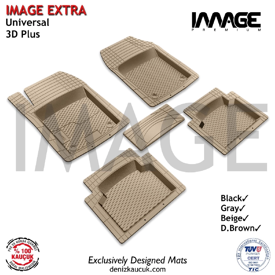Paspas Image Ekstra Havuzlu Universal Kauçuk 3D Plus 5 Parça Bej | OEM DK740046