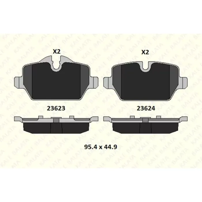 Arka Fren Balatasi BMW E90 E87 | KALE B 23623 174 25 MSH | OEM 34216788183