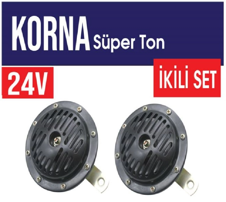 Korna 24V Super Tone Büyük 130MM Siyah Set | OEM BR2751590