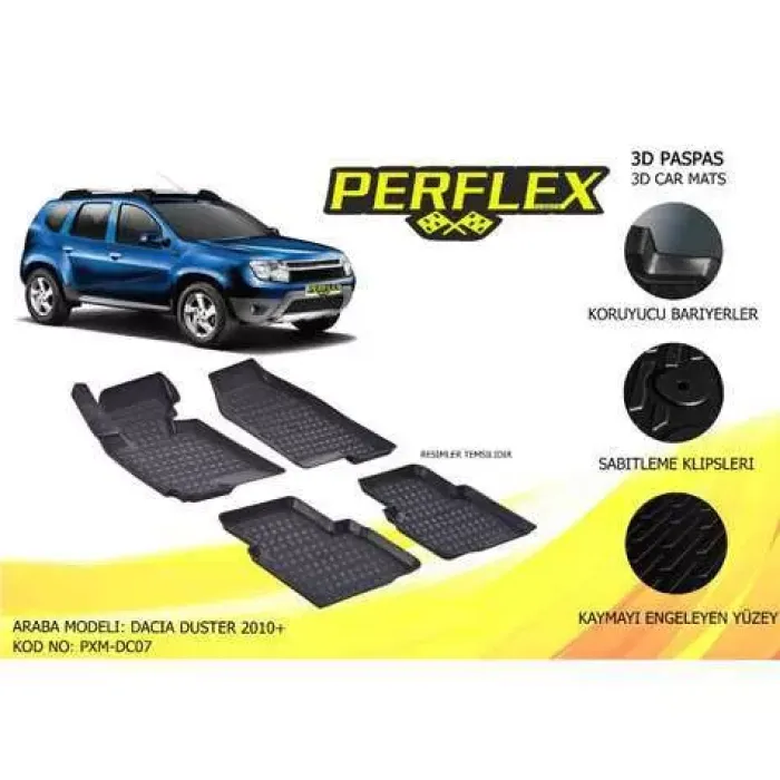 Paspas 3D Havuzlu 10-Mat Duster 4×2 2010+ | PERFLEX PXM-DC07 | OEM 99