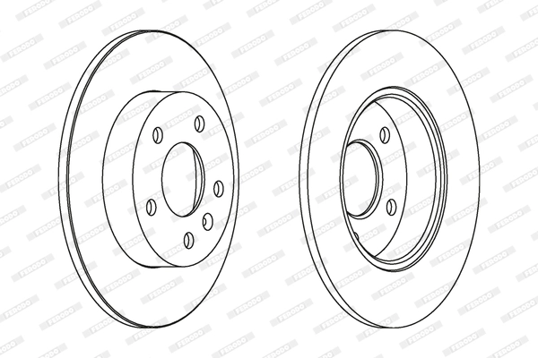Arka Fren Diski (5 Bijon) Astra H Meriva B Corsa C Astra G 2,0DI 2,0 16V 1,8 16V 02 / 98>2,0DTI 16V 2,0DI 16V 1,8 16V 08 / 99> | FERODO DDF1044 | OEM 569109 9117772