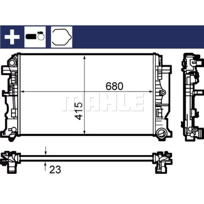 Motor Su Radyatoru (680X388X26) Crafter 06> Sprinter 06> | MAHLE CR 1710 000S | OEM A9065000002 A9065000102 A9065000202 2E0121253 2E0121253A 2E0121253B