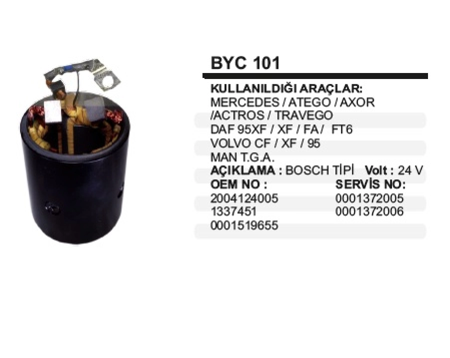 Marş Yastığı + Gövdesi 24V Mercedes, MAN, DAF M Yast | OEM BYC101