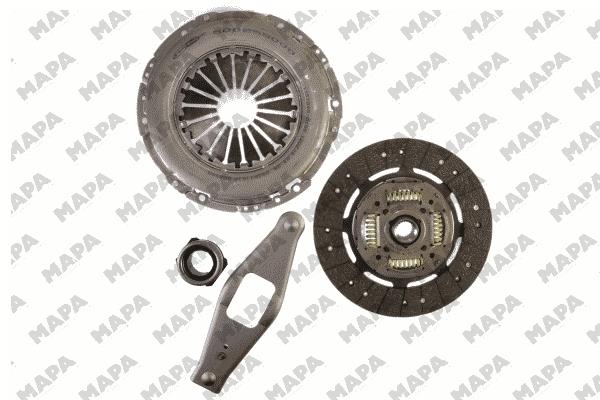 Debriyaj Seti + Rulman + Catal ( Tek Kutle ) Transit V184 2.4TDCI 00>06 | MAPA 000255 800 | OEM 1C1O 7L596 AB T186272