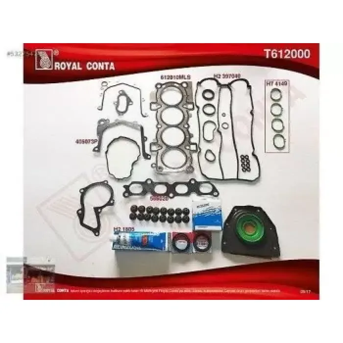 Motor Takim Contasi (Reinz Keceli Subap Lastikli) S,K,C Dahil Fiesta VI 1,4 16V / 1,25 16V 08> | ROYAL T612000 | OEM 8A6G 6008 TKM
