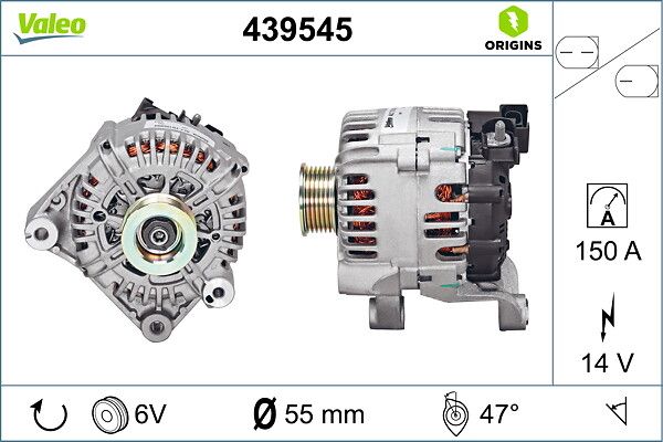 Alternator Sarj Dinamosu Bmw E90 M47 M57 12V 150A | VALEO 439545 | OEM 12318517262
