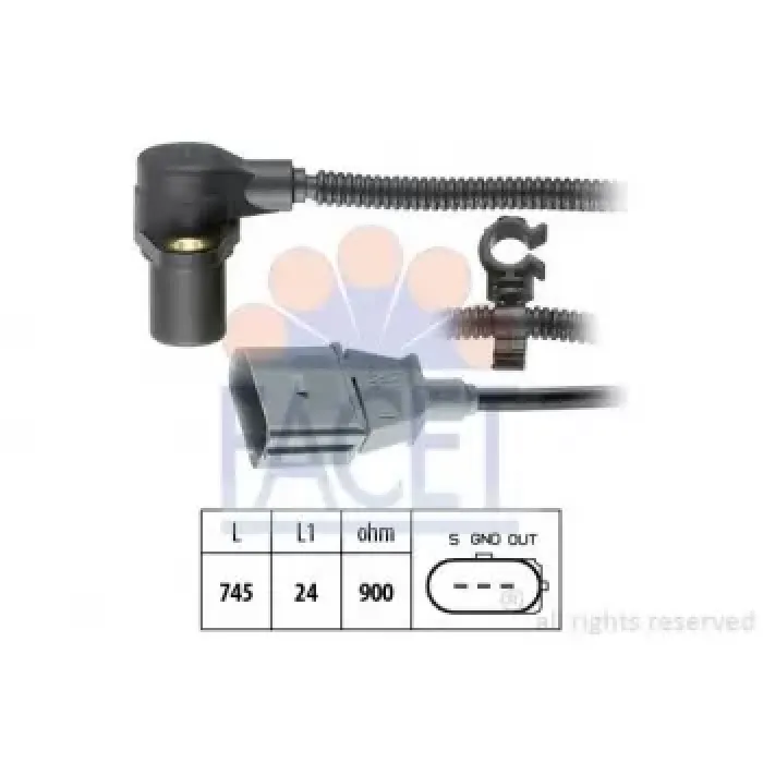 Motor Devir Sensoru A4-A6-Passat 1,6-1,8T-2,5TDI Alz Awt Afb Akn Alz | FACET 9.0267 | OEM 078906433A