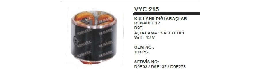 Marş Yastığı + Gövdesi D9E R-12 | OEM VYC215