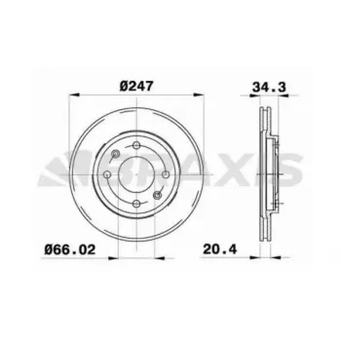 On Fren Disk Aynasi P106 Saxo 1,1 / 1,3 / 1,4 / 1,4I / 1,5D / 1,6I 91> P206 P306 P206+ (T3E) P205 P309 Ax Zx Xsara (Hava Sogutmali) | BRAXIS AE0009 | OEM 4249.96