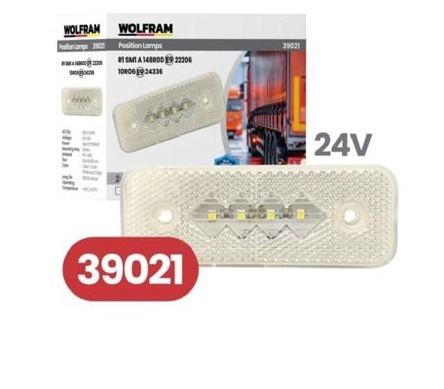Side Marker Beyaz - E Belgeli 24V E2W E9 | OEM 39021