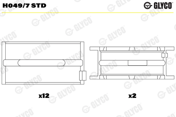 Ana Yatak Std MAN 26.230 26.270 D0826 Takim | GLYCO H-0497STD | OEM 51011136042 51011146091