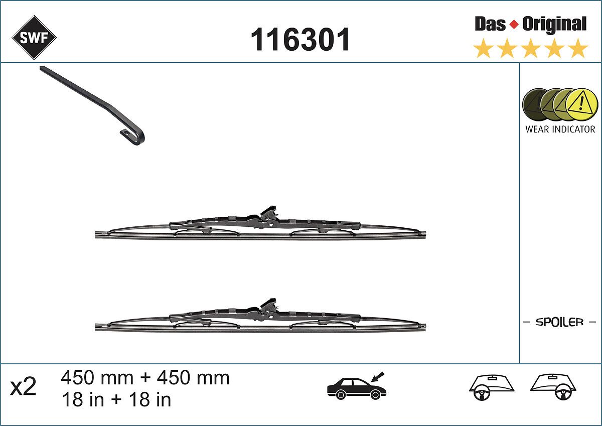 Silecek Supurgesi 450 / 450MM Astra F Corsa B (Swf) | VALEO 116301 | OEM 1272209 1272209 1272210 3012089 1272210 3012089