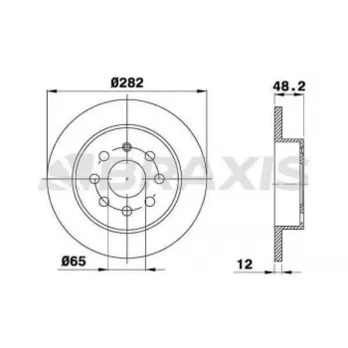Arka Fren Aynasi Caddy III 1,4 1,6 1,9TDI 03 / 04>TOURAN 1,6 1,6FSI 1,9TDI 2,0TDI 2,0FSI 02 / 03> | BRAXIS AE0050 | OEM 1K0615601AC 1K0615601AC 1K0615601L 1K0615601AJ 1K0615601L 1K0615601AJ