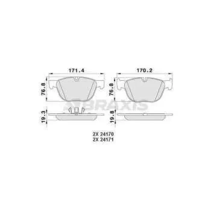 Fren Balatasi On BMW E70 E71 F15 F85 F16 F86 | BRAXIS AA0183 | OEM 34116852253