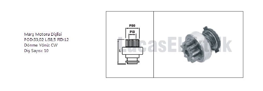 Marş Dişlisi 10D Bosch Tipi (1470) Chrysler Dodge Ram 1470 | OEM SDR1152