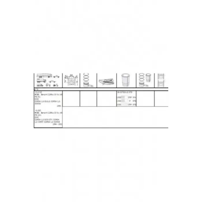 Motor Segman C12NZ X12SZ Corsa A B 1.2 8V 72.50MM Std (1.5X1.5X3.0) | AKD 222-3501-00 | OEM 632005