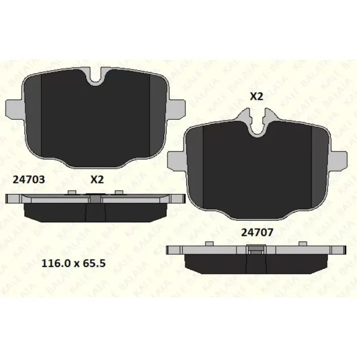 Arka Fren Balatasi BMW F10 F11 N53 N57 | KALE B 24703 180 15 MSH | OEM 34216775346