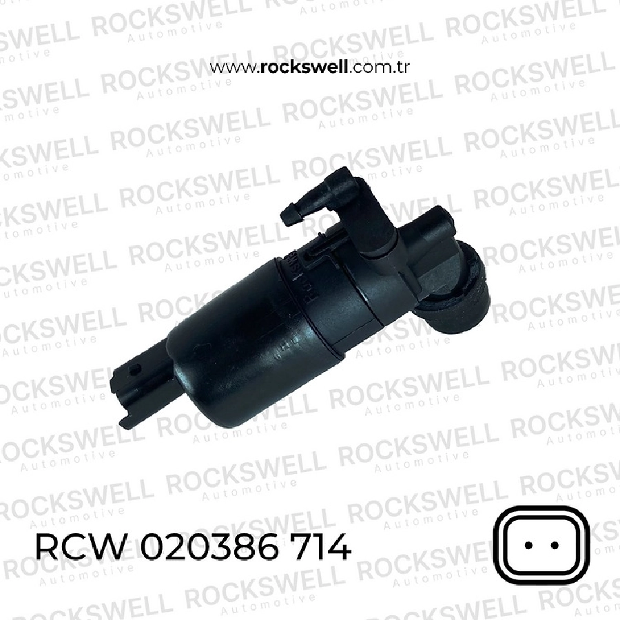 Cam Yıkama Pompası 12 Volt (Tek Çıkış) Renault Megane - Clio, Peugeot, Citroen C-Elysee, Dacia 8 | OEM RCW020386714