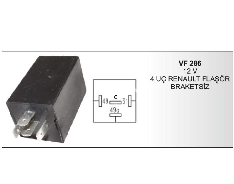 Flaşör 12V 4 Uçlu - Renault | OEM VF286