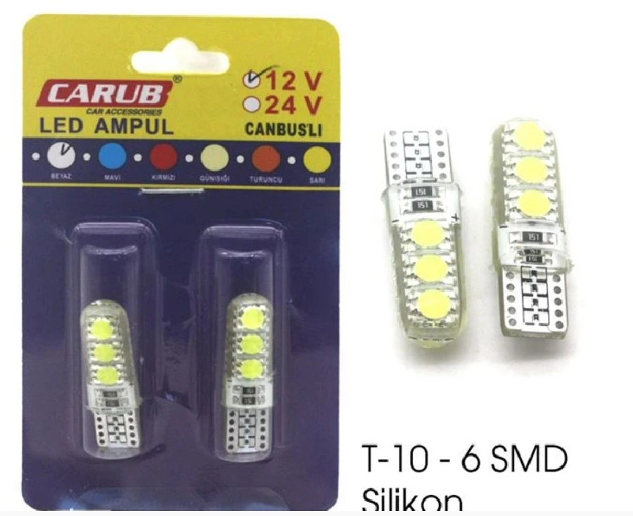 AMPUL12V T10 10W 6SMD Silikon Beyaz Cambus | OEM BR0405539